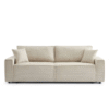 Canapé droit convertible 3 places ZOLA velours côtelé beige